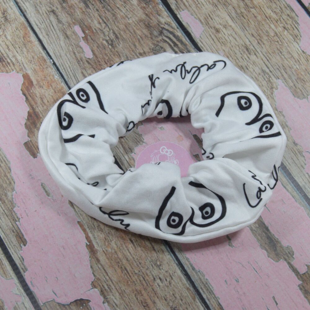 Medium Scrunchie - Black and White Boobies