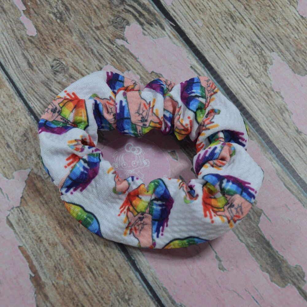 Minnie Scrunchie - Shut the F up rainbow lips