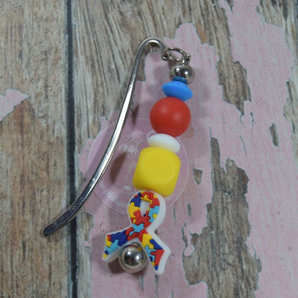 Charm Bookmark - awareness ribbon for Autism