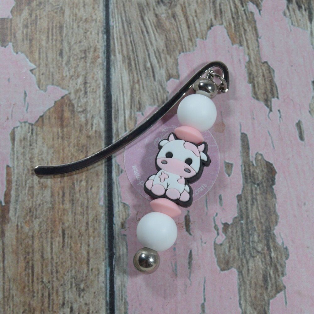 Charm Bookmark - Pink Cow