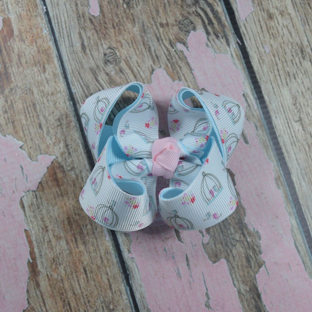 3" Double layered boutique Bow - Bird cage