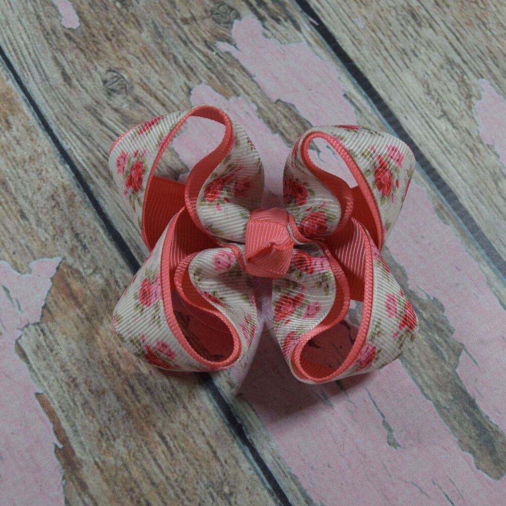 3" Double layered boutique Bow - Roses