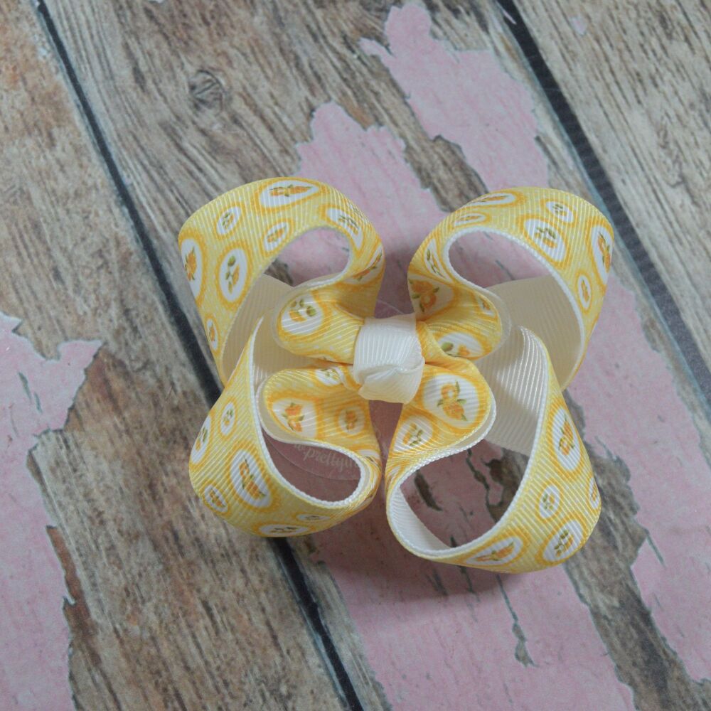 3" Double layered boutique Bow - Lemon lovelies