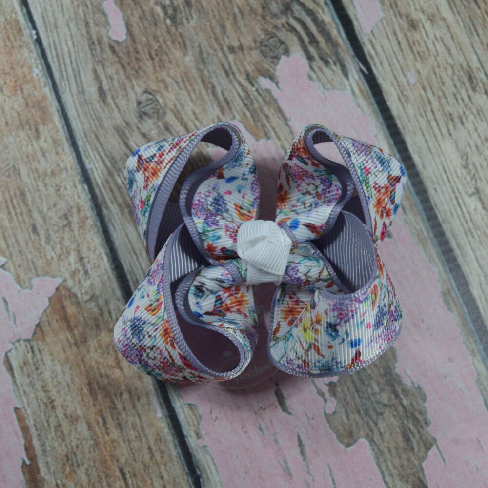 3" Double layered boutique Bow - wild flowers