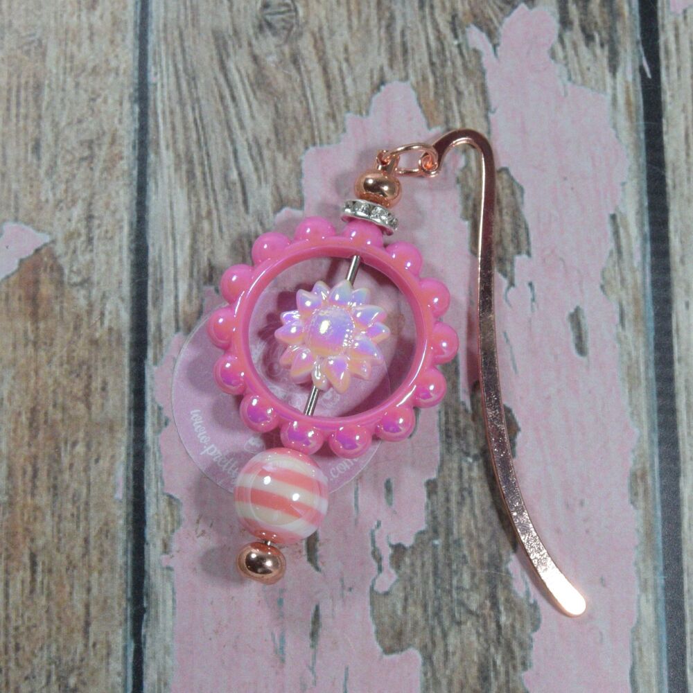 Charm Bookmarks - Pink sunflower fidget
