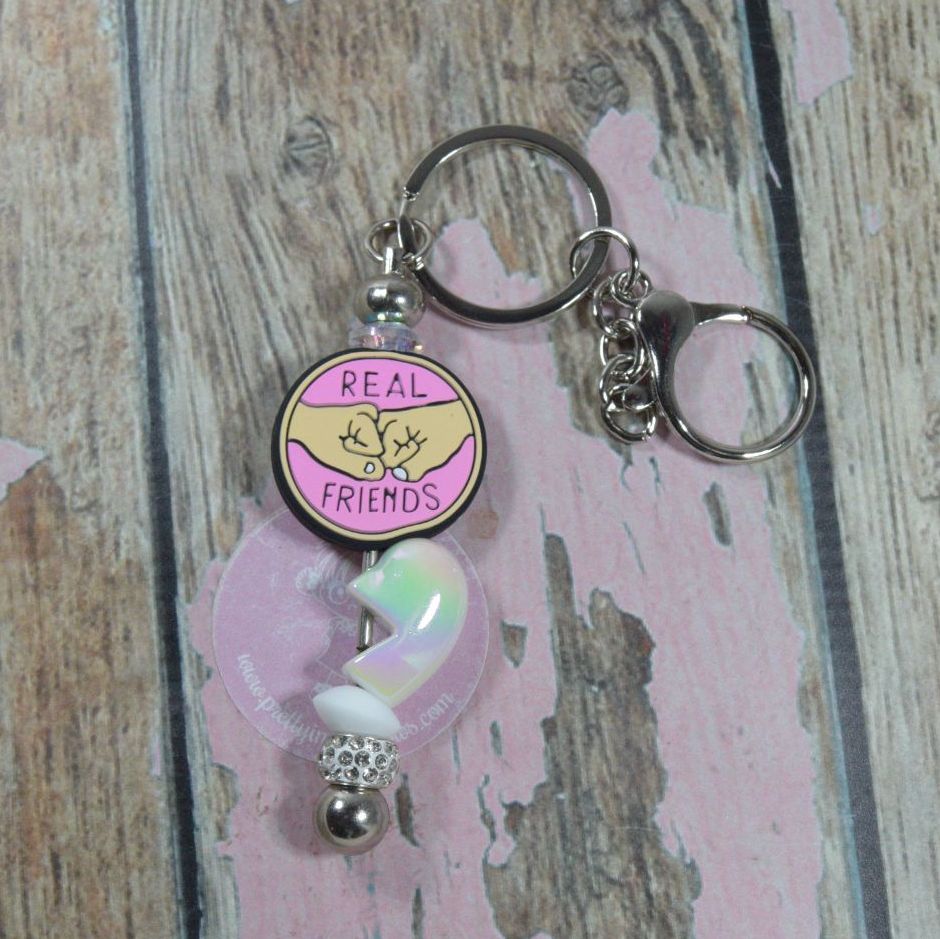 Charm Keychains - Real Friends Friendship Pearl White