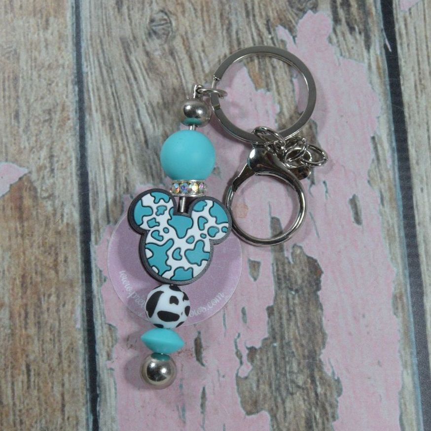 Charm Keychains - Teal Mickey