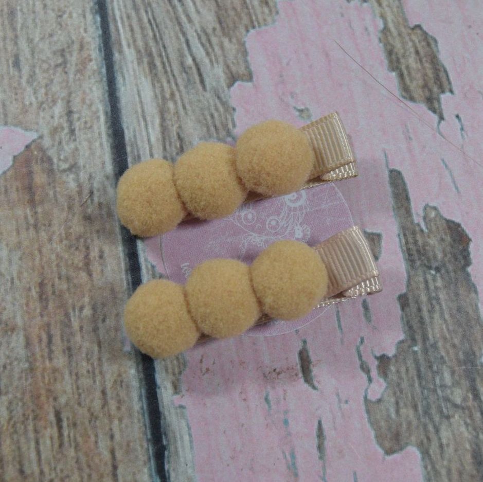Pompom clippies - Golden
