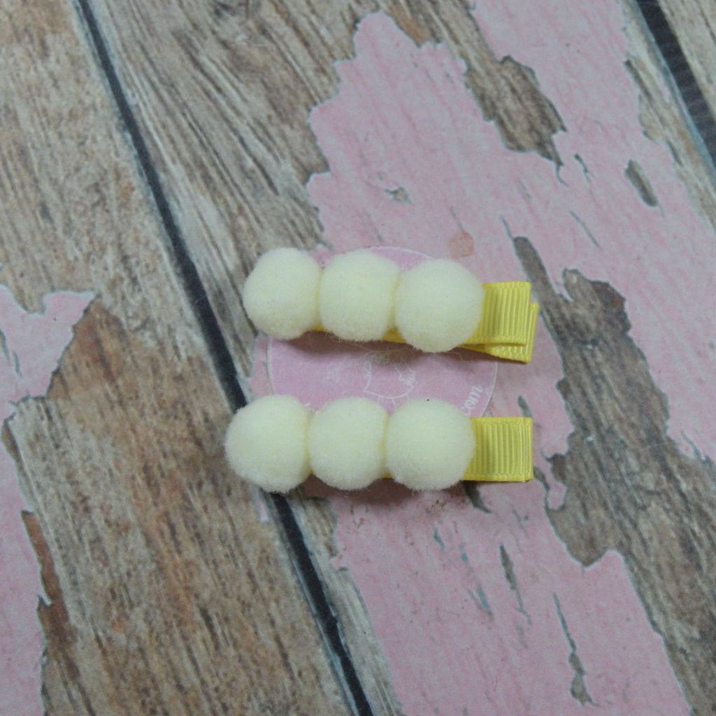 Pompom clippies - Lemon