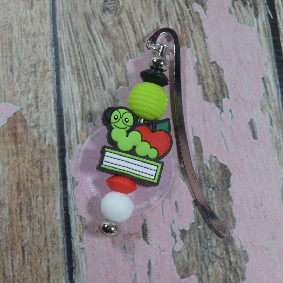 Charm Bookmark - Berty Bookworm