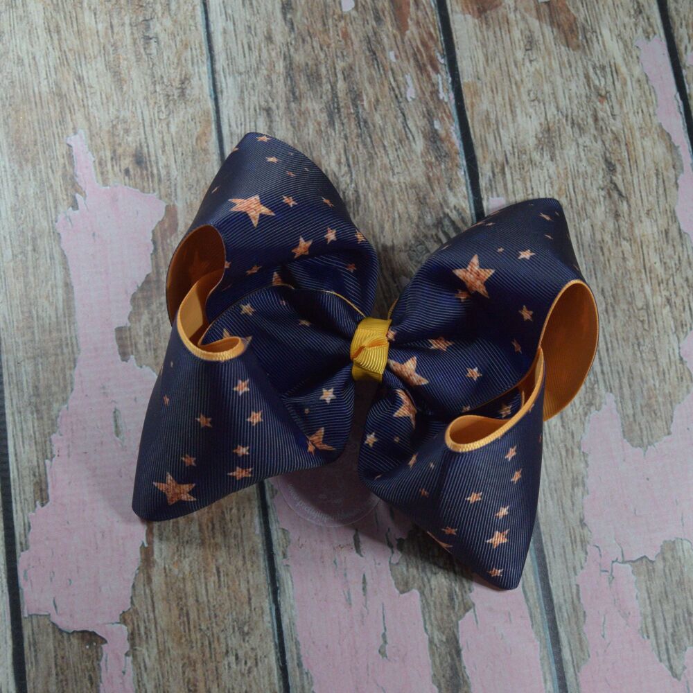 6" Double Layered boutique Bow - Galaxy