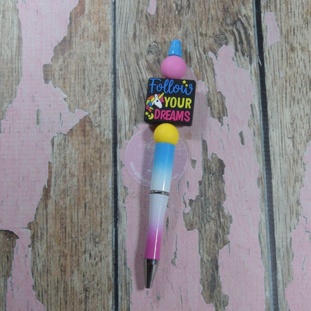 Bubble Pen- Follow your dreams Pink and blue