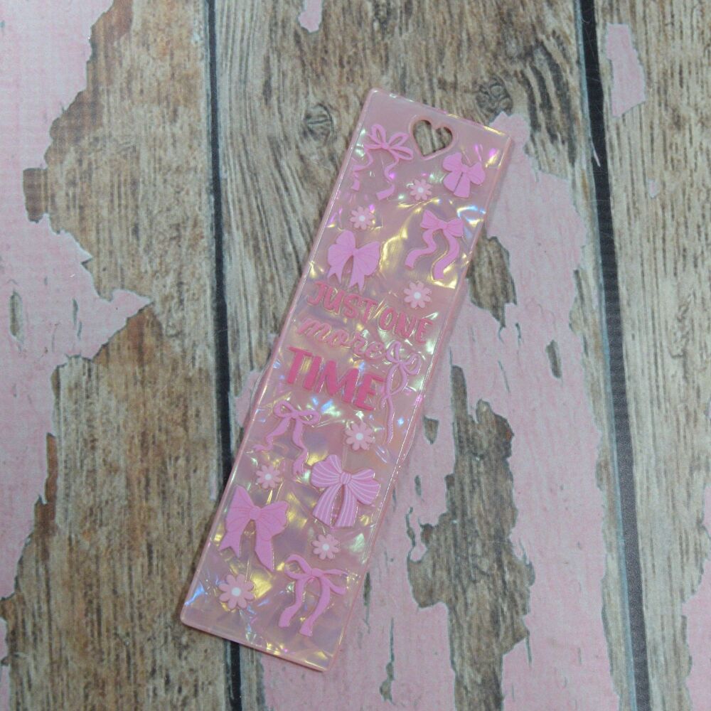 Heart Punched Shattered Bookmark Pink AB - Just one more time