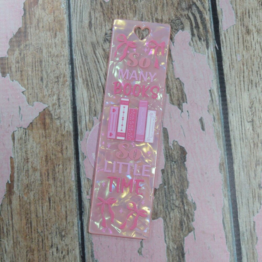 Heart Punch Shattered Bookmark Pink AB - So many books so little time