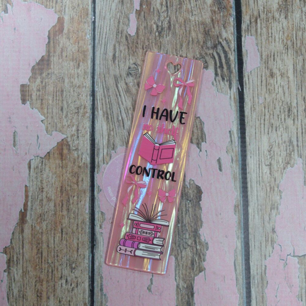 Heart stamped sunset bookmark - vertical - I have no self control