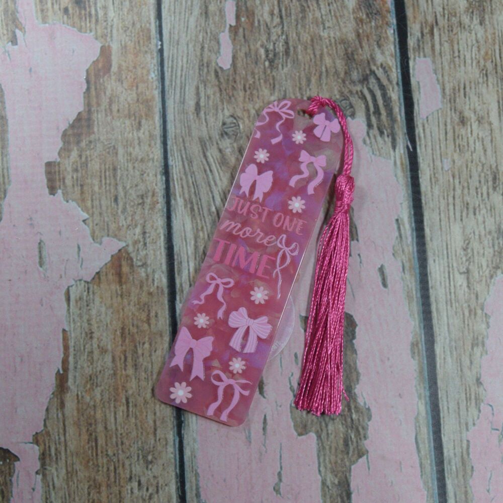 Acrylic Bookmark with Tassel- Hot Pink AB - Just one more time