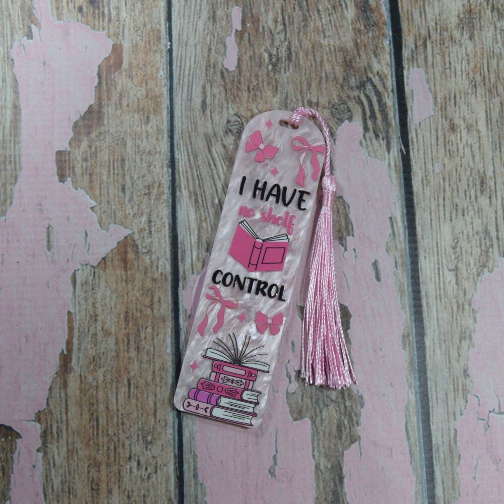 Acrylic Bookmark with Tassel- Pink pearl  - I have no shelf control