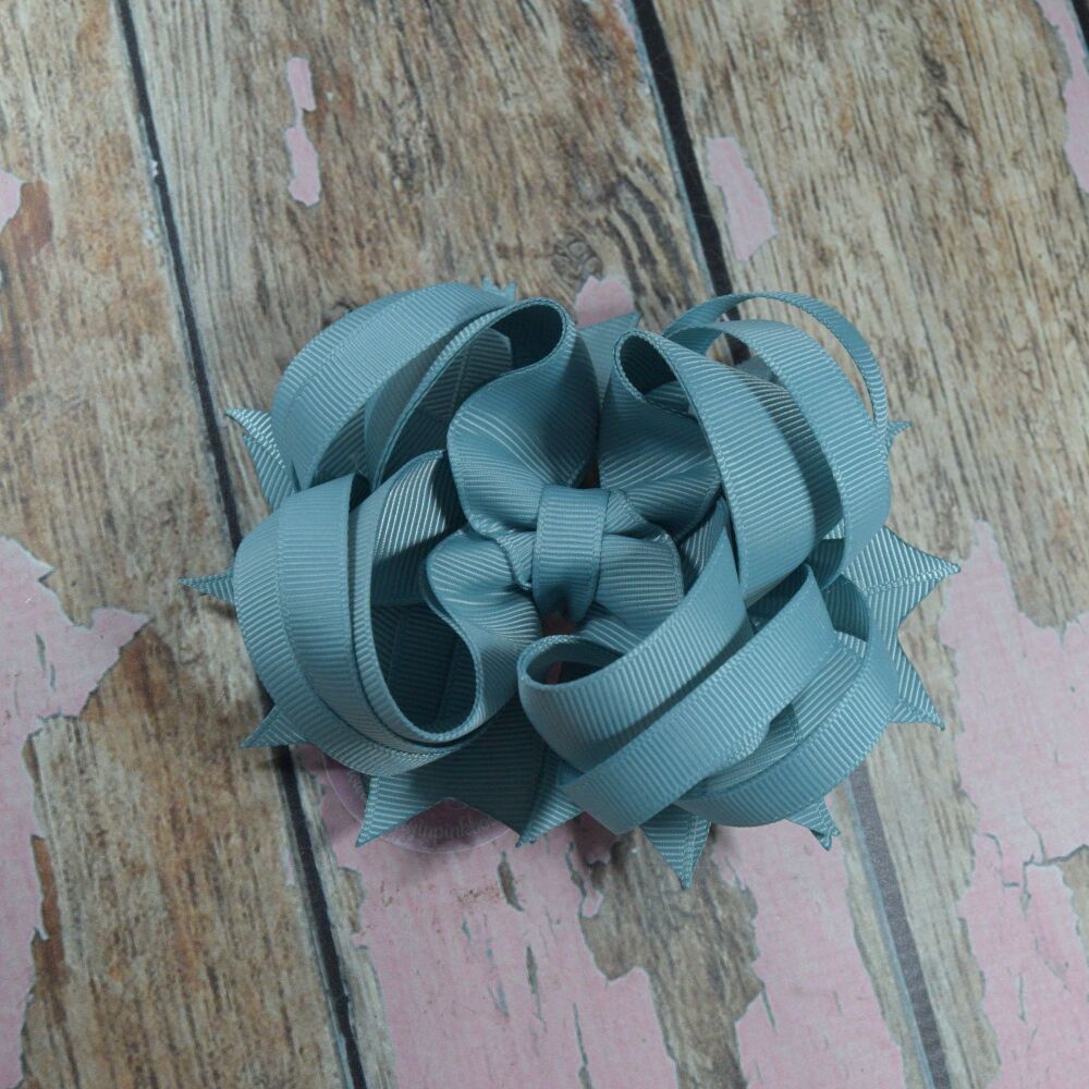 4.5" Plain Princess Bow ~ Nile Blue