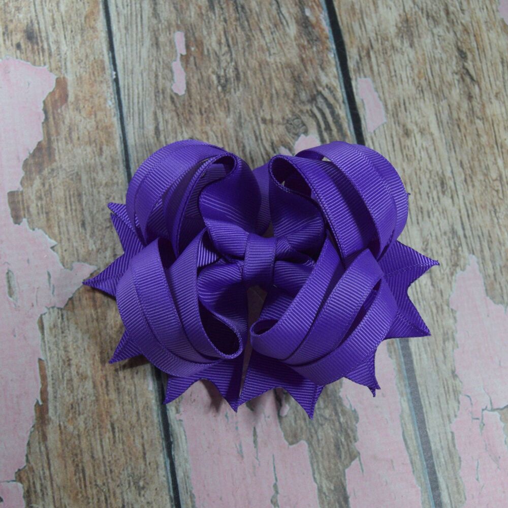 4.5" Plain Princess Bow ~ Purple