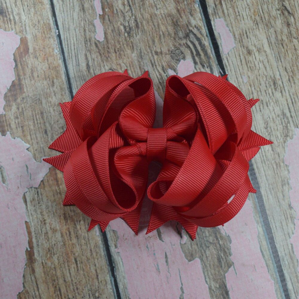 4.5" Plain Princess Bow ~ Red
