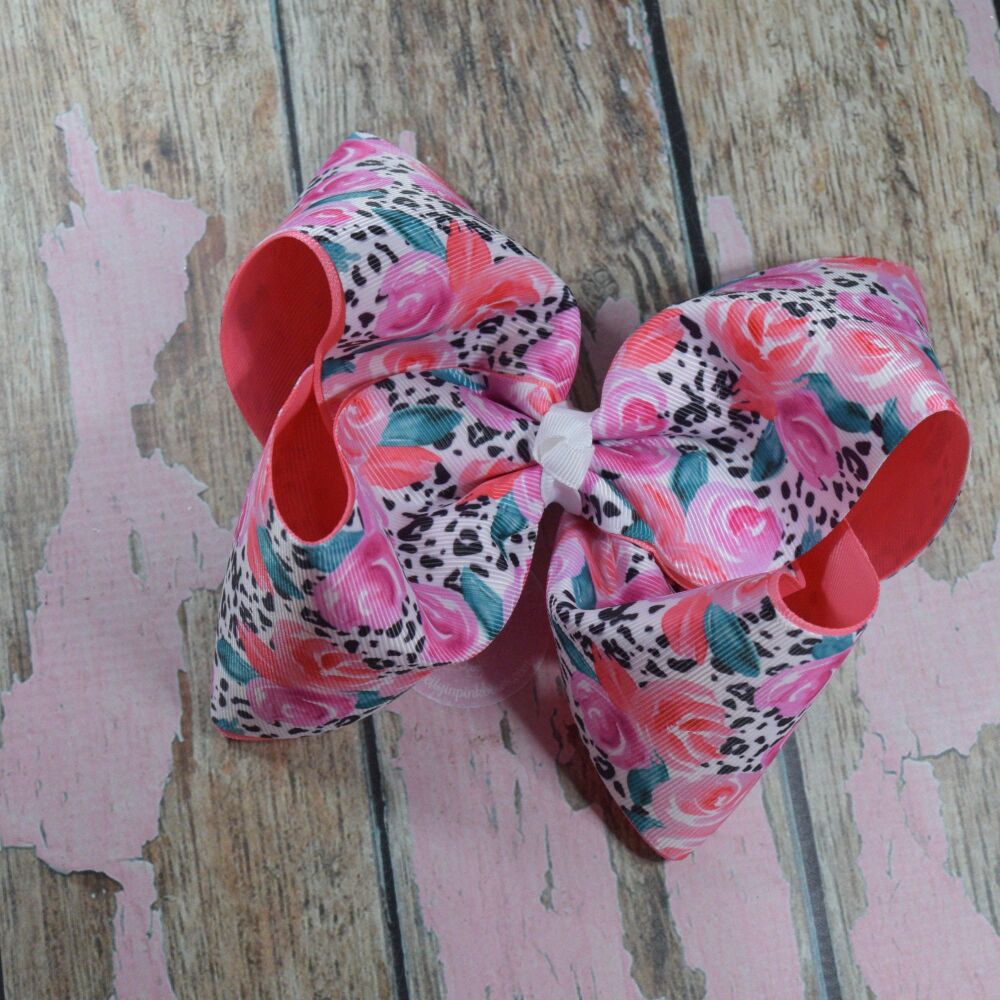 6" Double Layered Boutique Bow - Peony