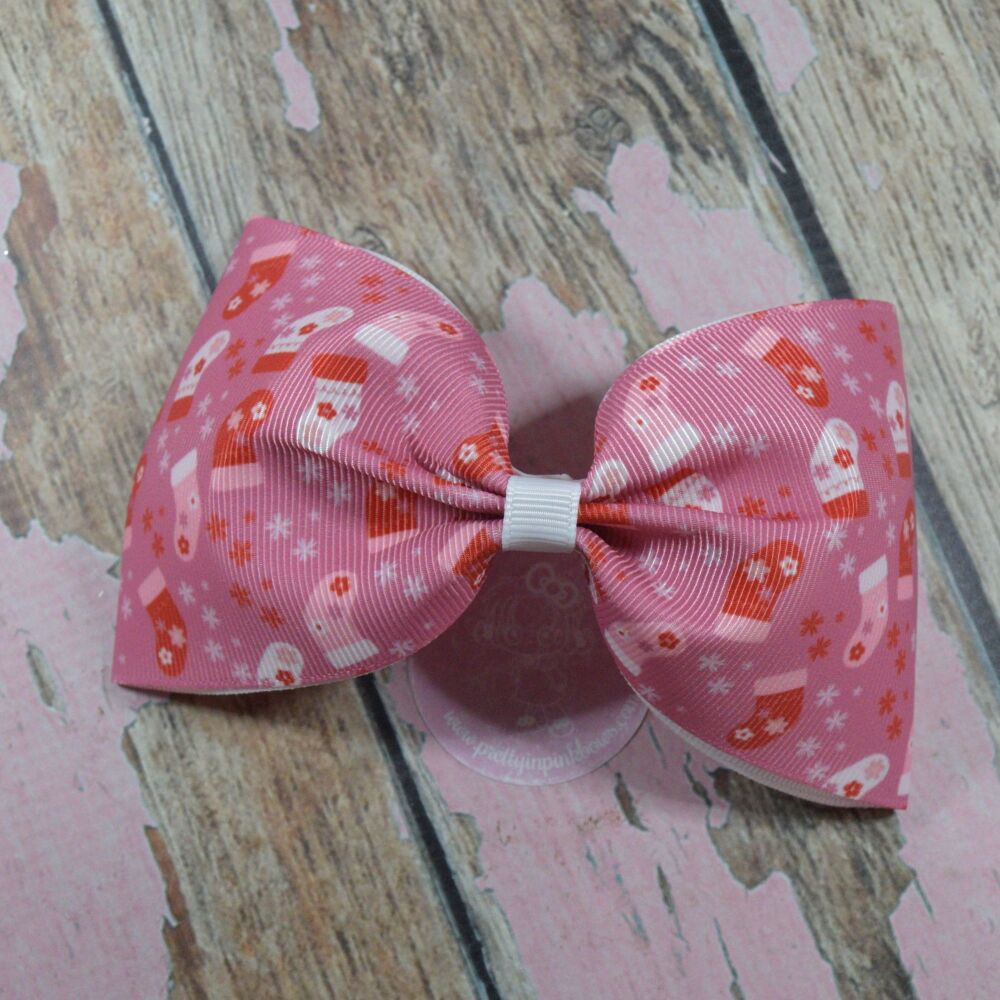 Large Minnie Bow - Christmas Stockins