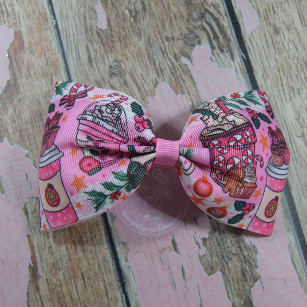 Large Minnie Bow - I love Christmas a Latte