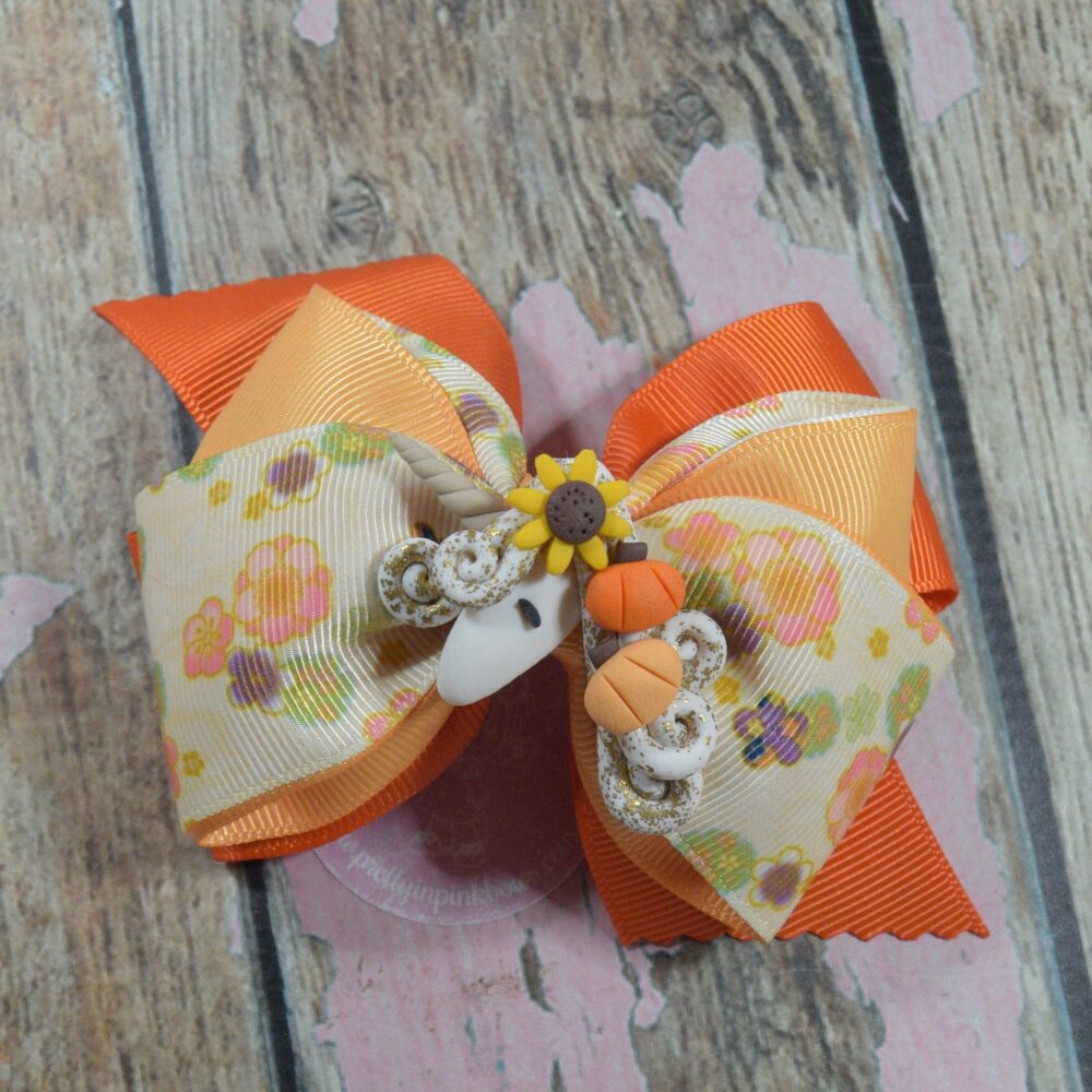 Dragonfly Bow - Pumpkin Unicorn