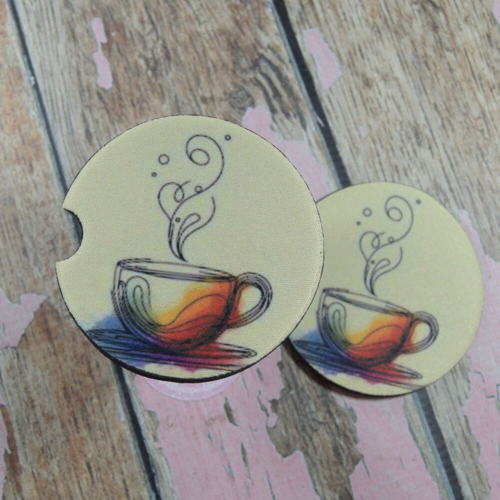 Printed Car Coasters - Tea for two