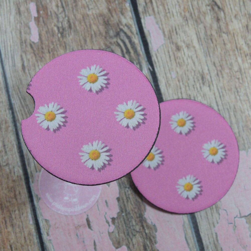 Printed Car Coasters - Daisy