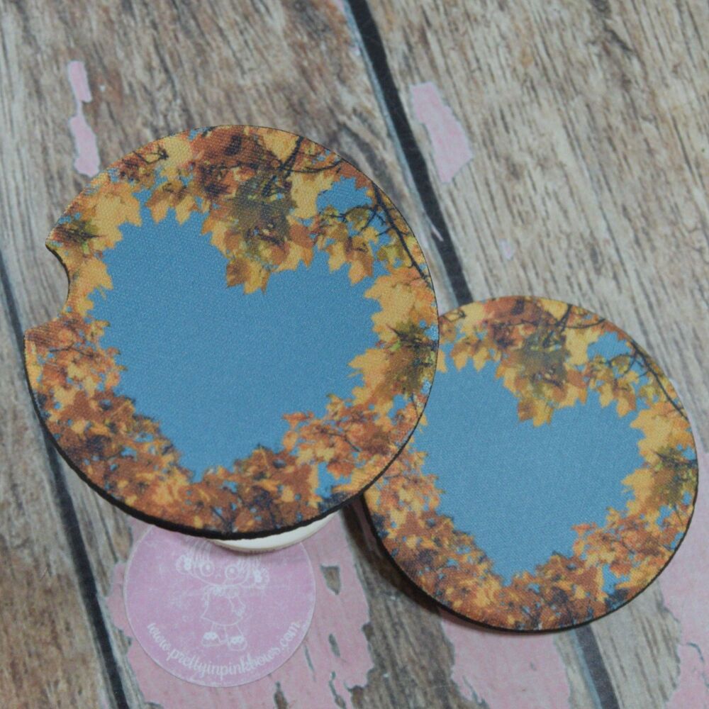 Printed Car Coasters - Love Autumn