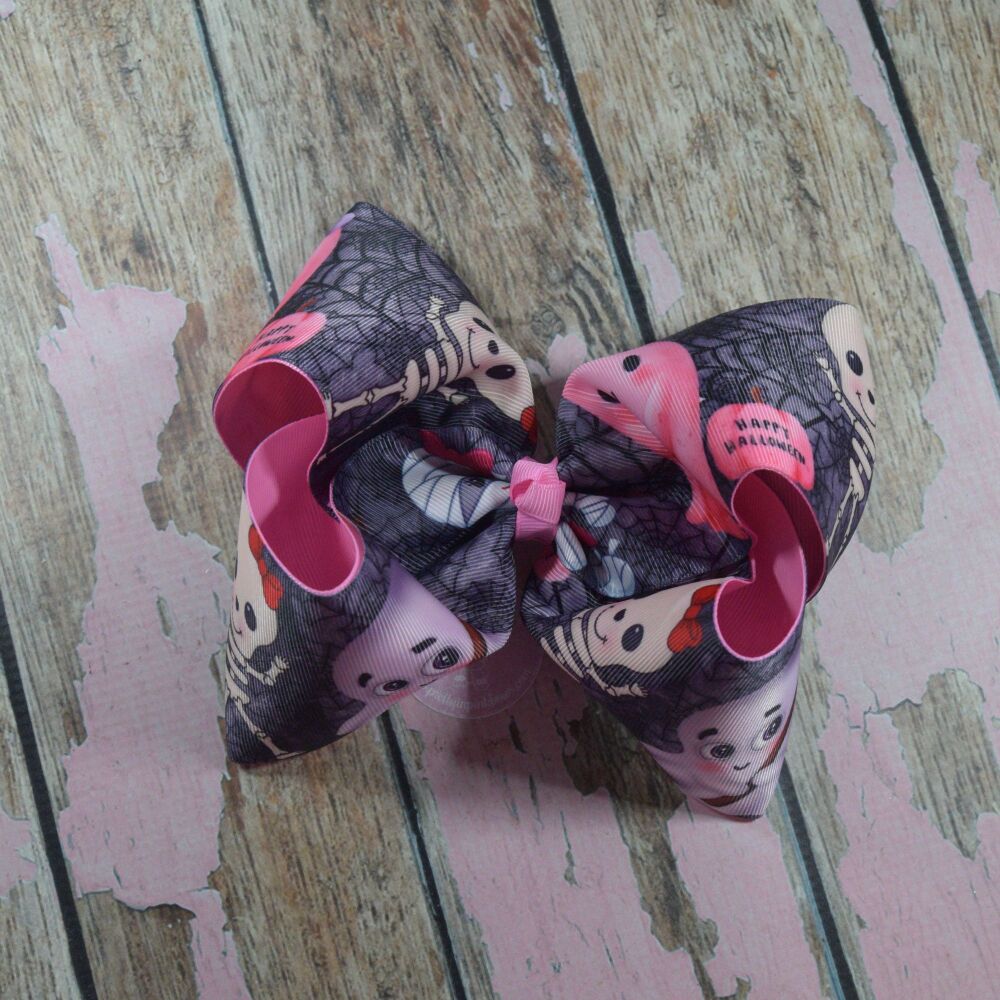 6" Double layer boutique bow - Cutie Spookie