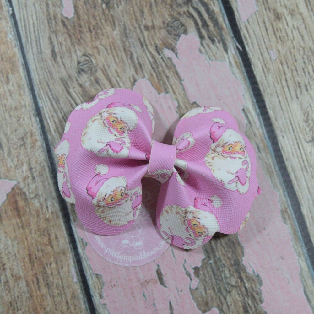 Large Seashell Bow - Pink Santa