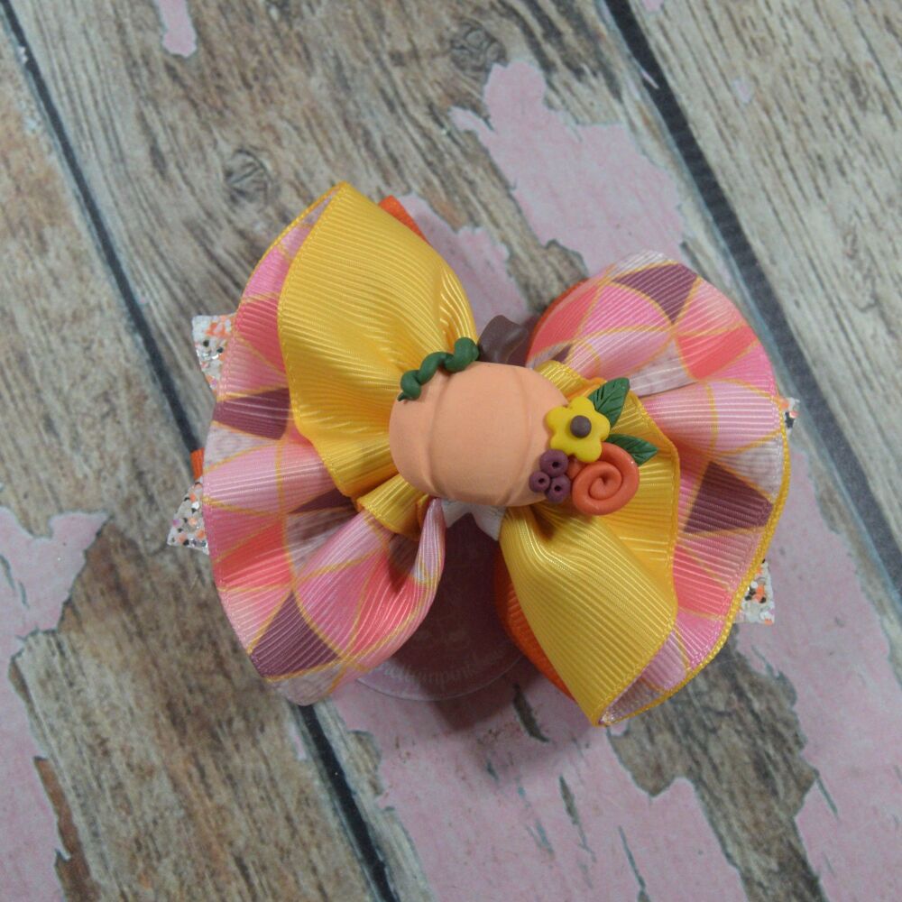 Pleated Bow - Pumpkin