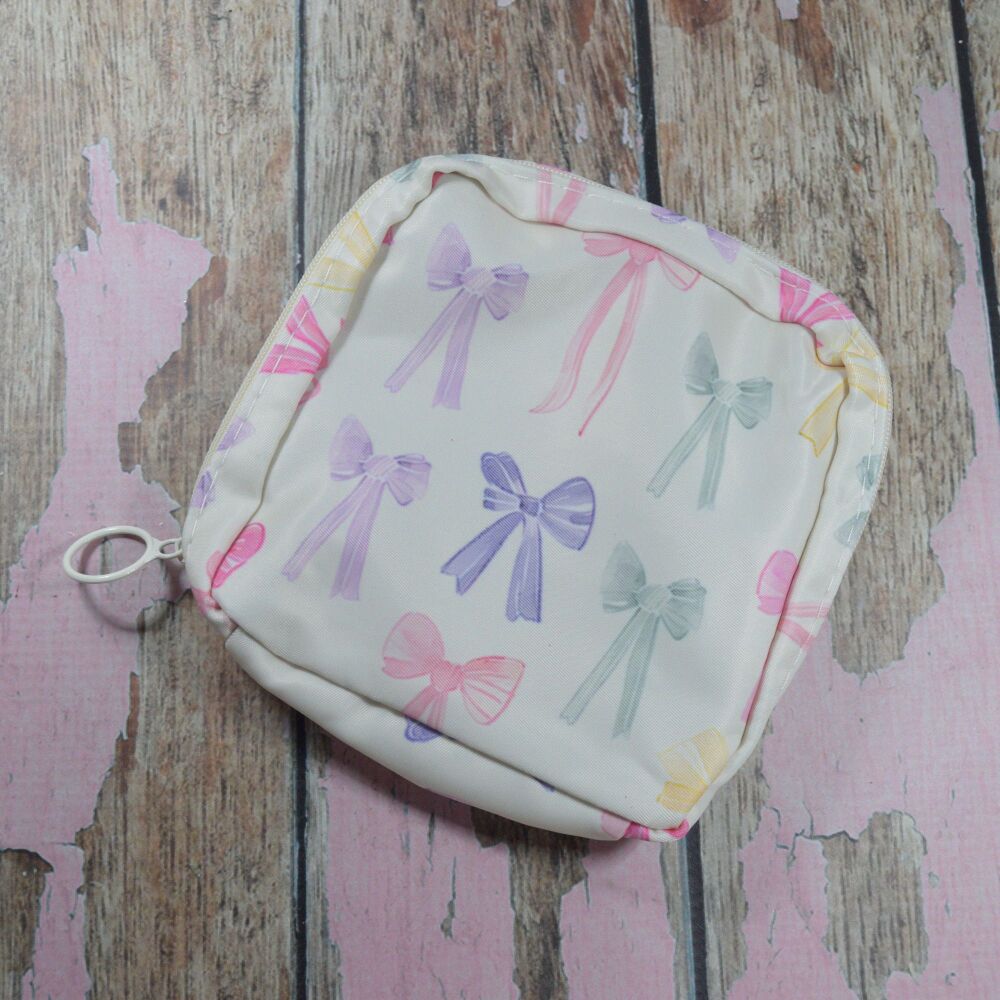 Teen Sanitary Products Pouch - Pastel Bows