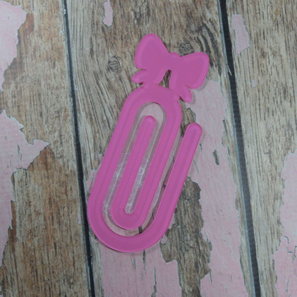 Bow XL Paperclip - Pink Solid Bow
