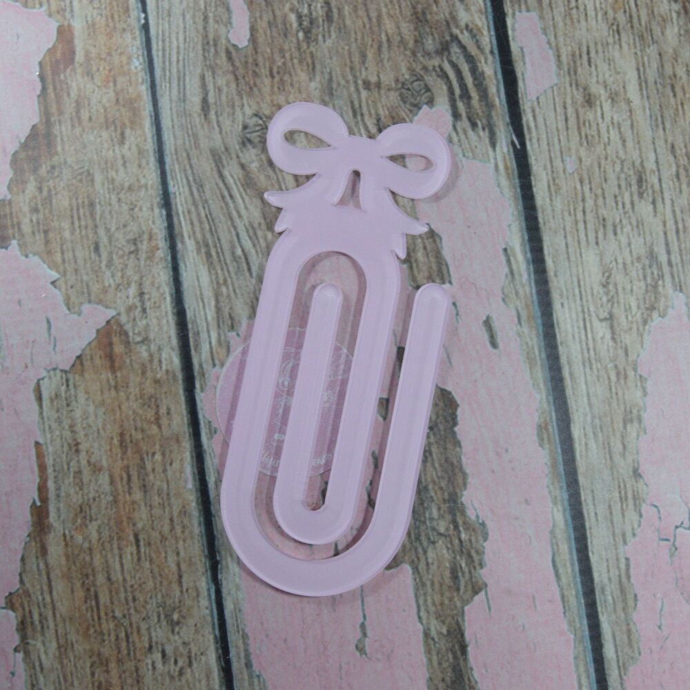 Bow XL Paperclip - Baby Pink Hollow Bow