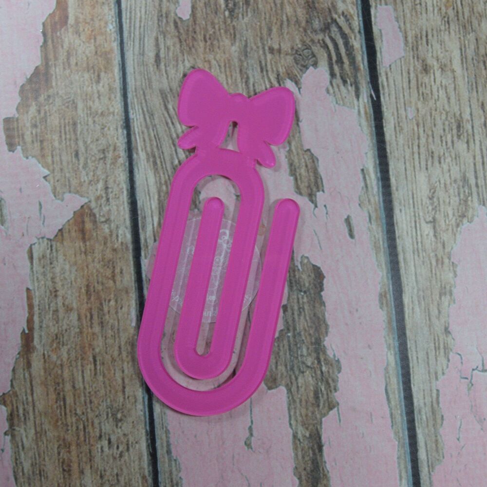 Bow XL Paperclip - Hot Pink Solid Bow