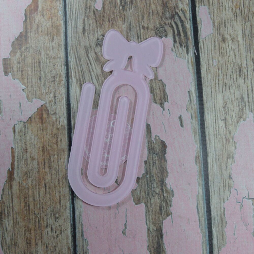 Bow XL Paperclip - Baby Pink Solid Bow