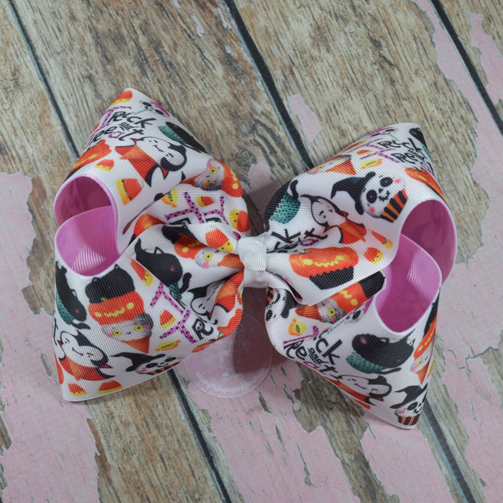 Double layered 6" Boutique Bow - Trick and Treat sweets
