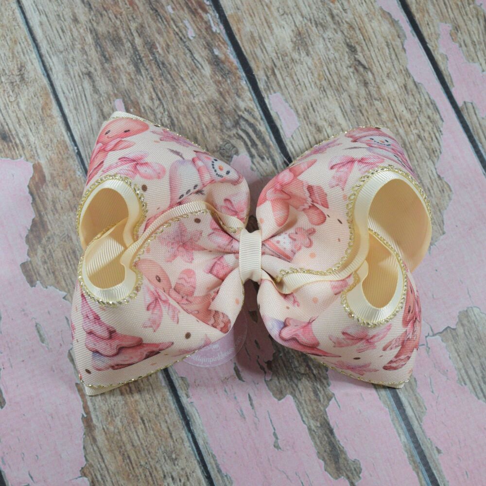 6" Double Layered Boutique Bow - Vintage Christmas