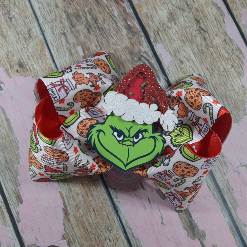 6" Extra Boutique Bow - Grinch