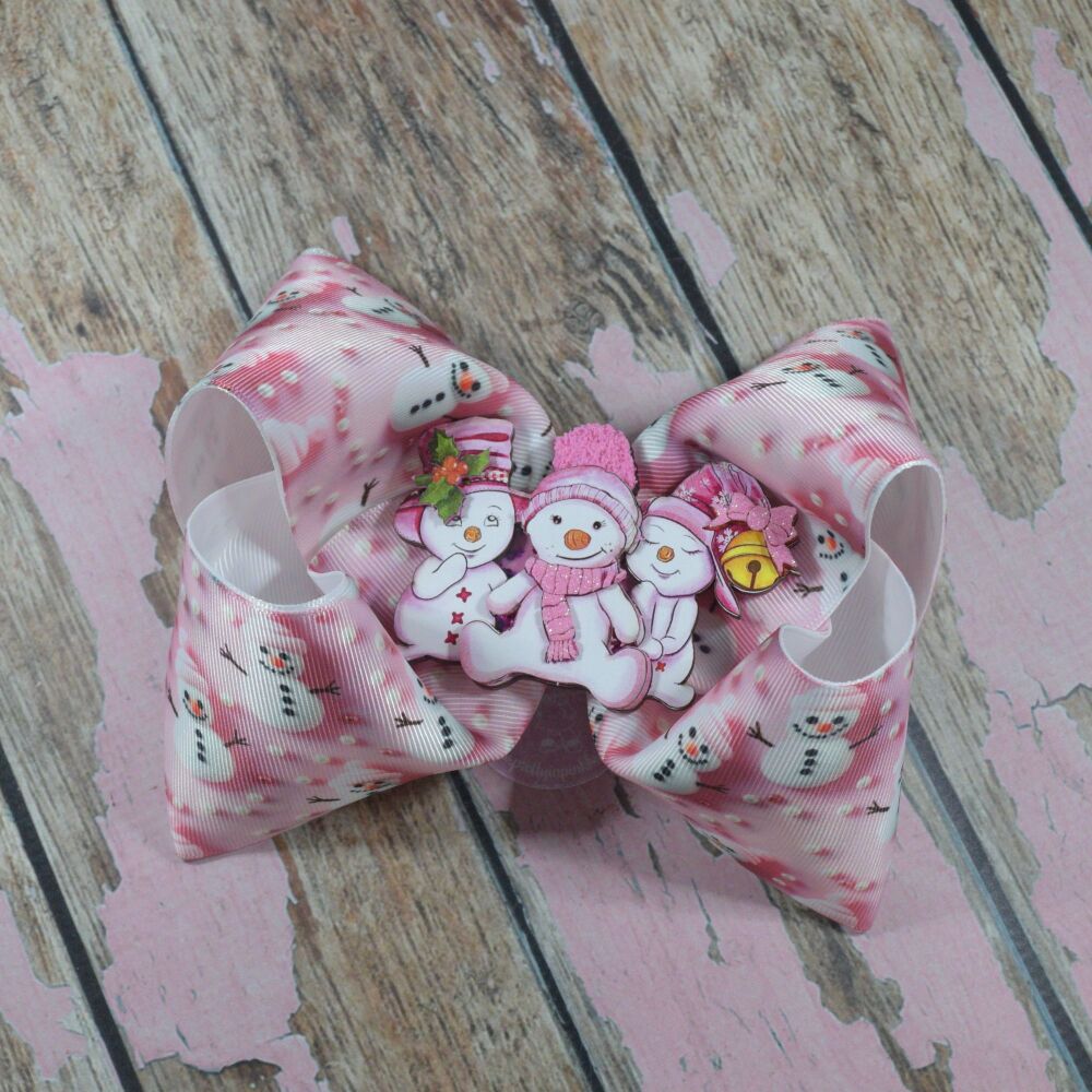 6" Extra Boutique Bow - Snow fun
