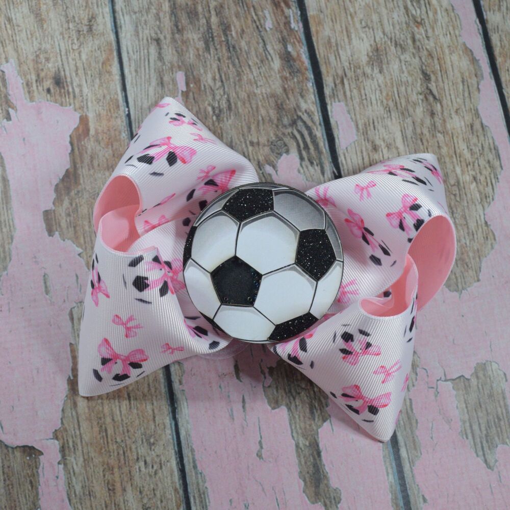 6" Extra Boutique Bow - Footballs and Bows