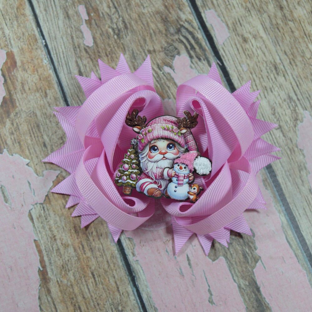 Princess Bow - Pinkmas Santa