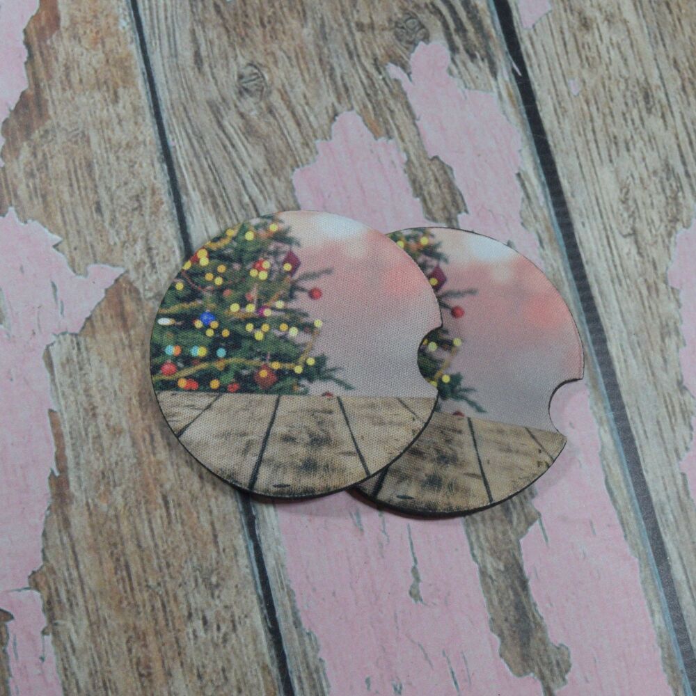 Printed Car Coasters - Vintage Trees