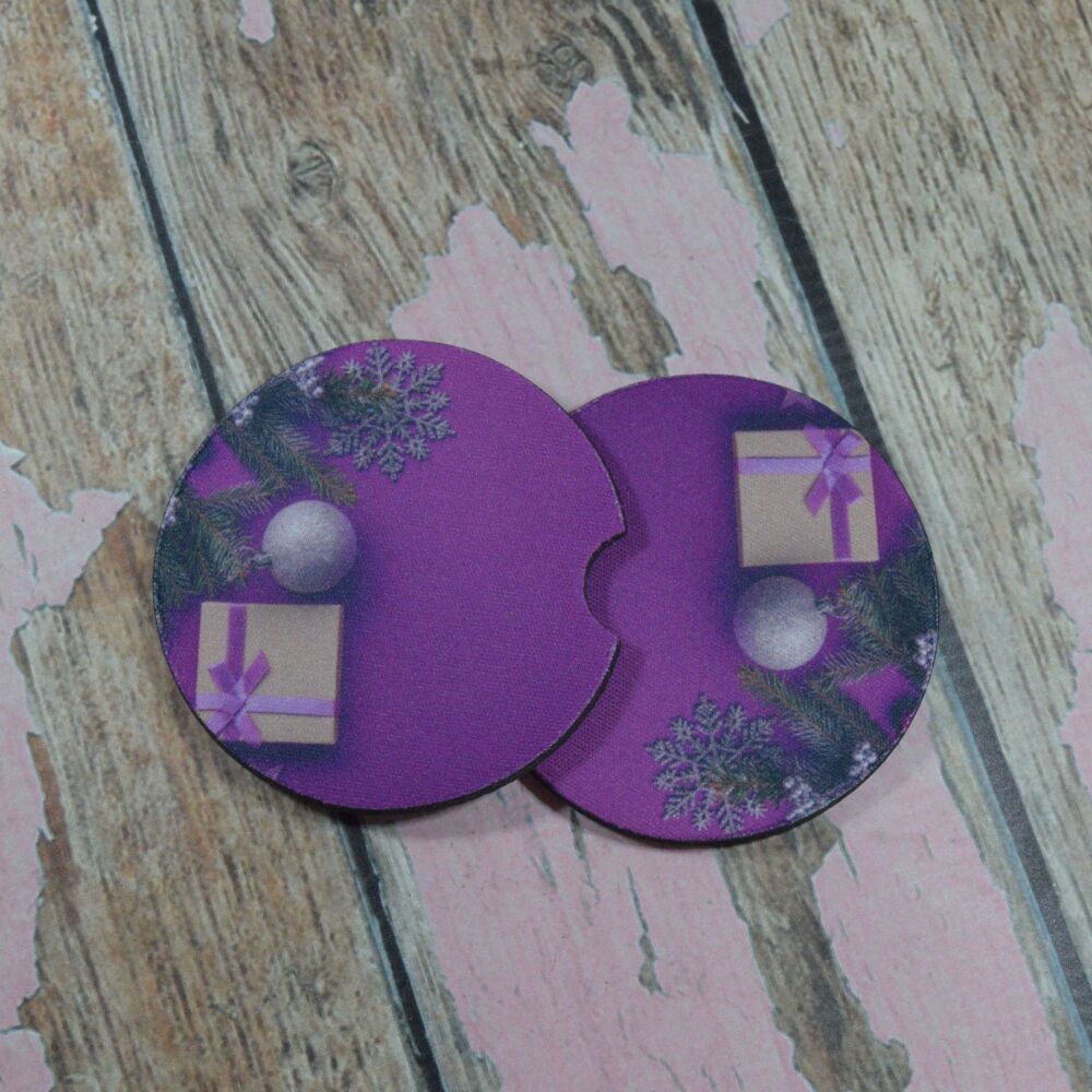 Printed Car Coasters - Purple ones