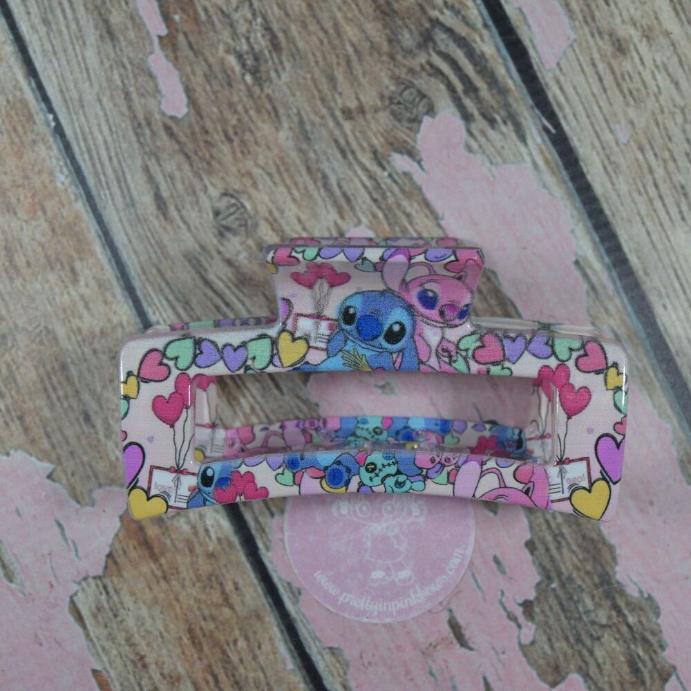 Rosie Claw Clip - Stitch and Angel Hearts