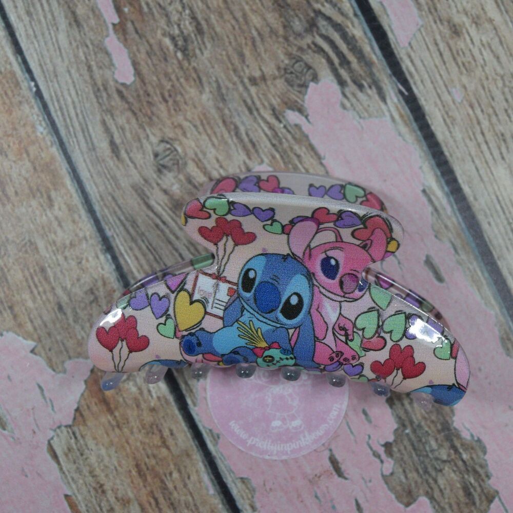 Lucy Claw Clips - Stitch and Angel hearts