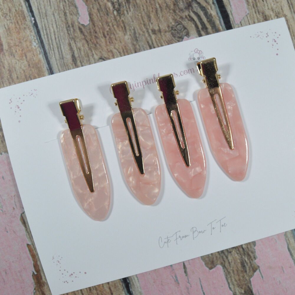 Fringe Clippies - Peach Pearl marble